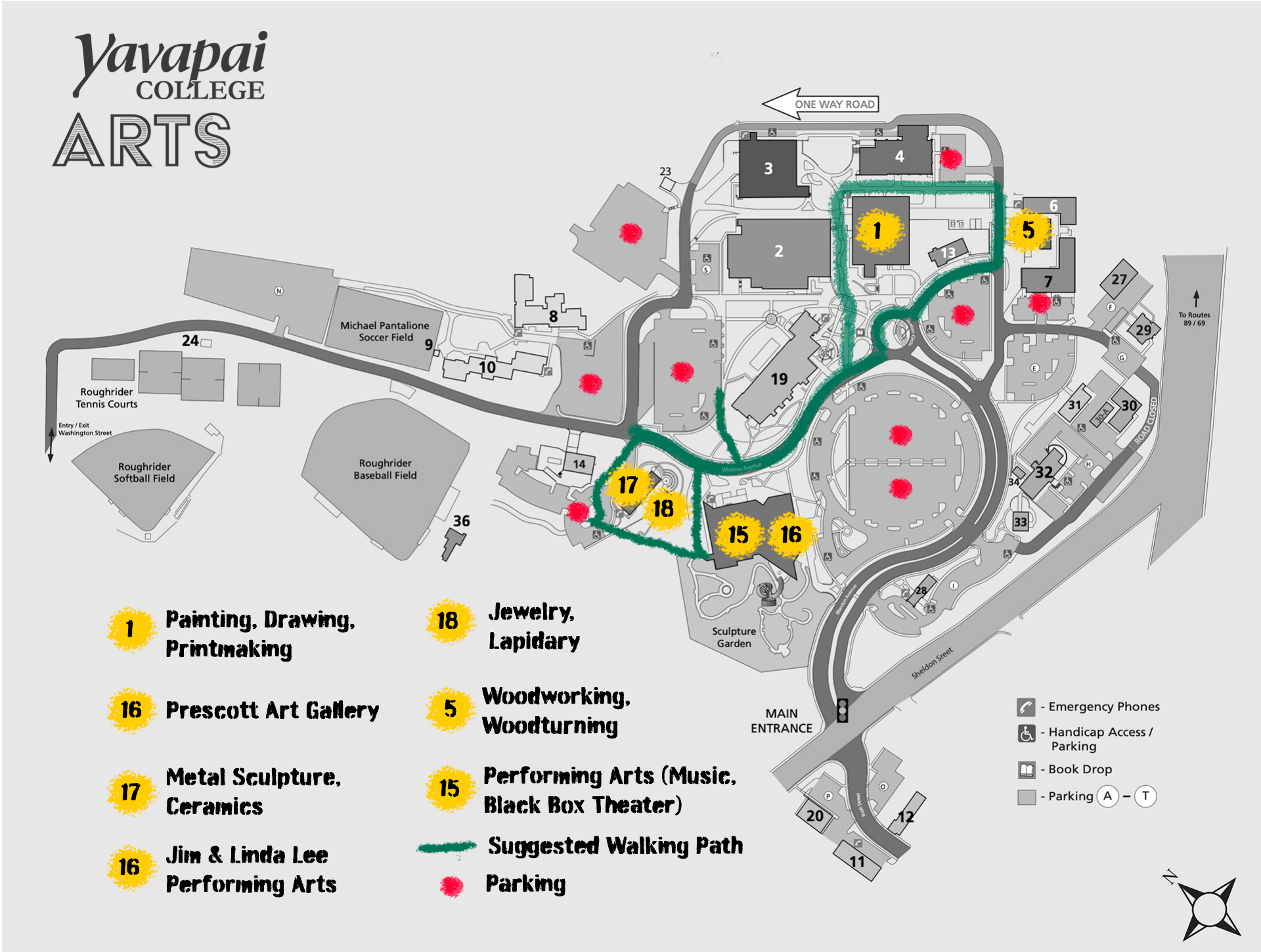 Yavapai College School of the Arts campus map